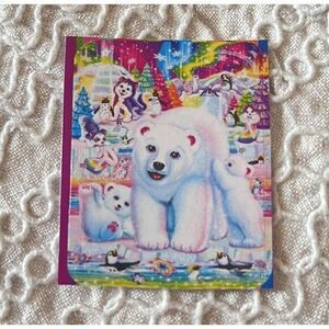 Lisa Frank Sticker‎ Rainbow Husky Puppy Penguins Polar Bear Sparkles 1.75x1.25"